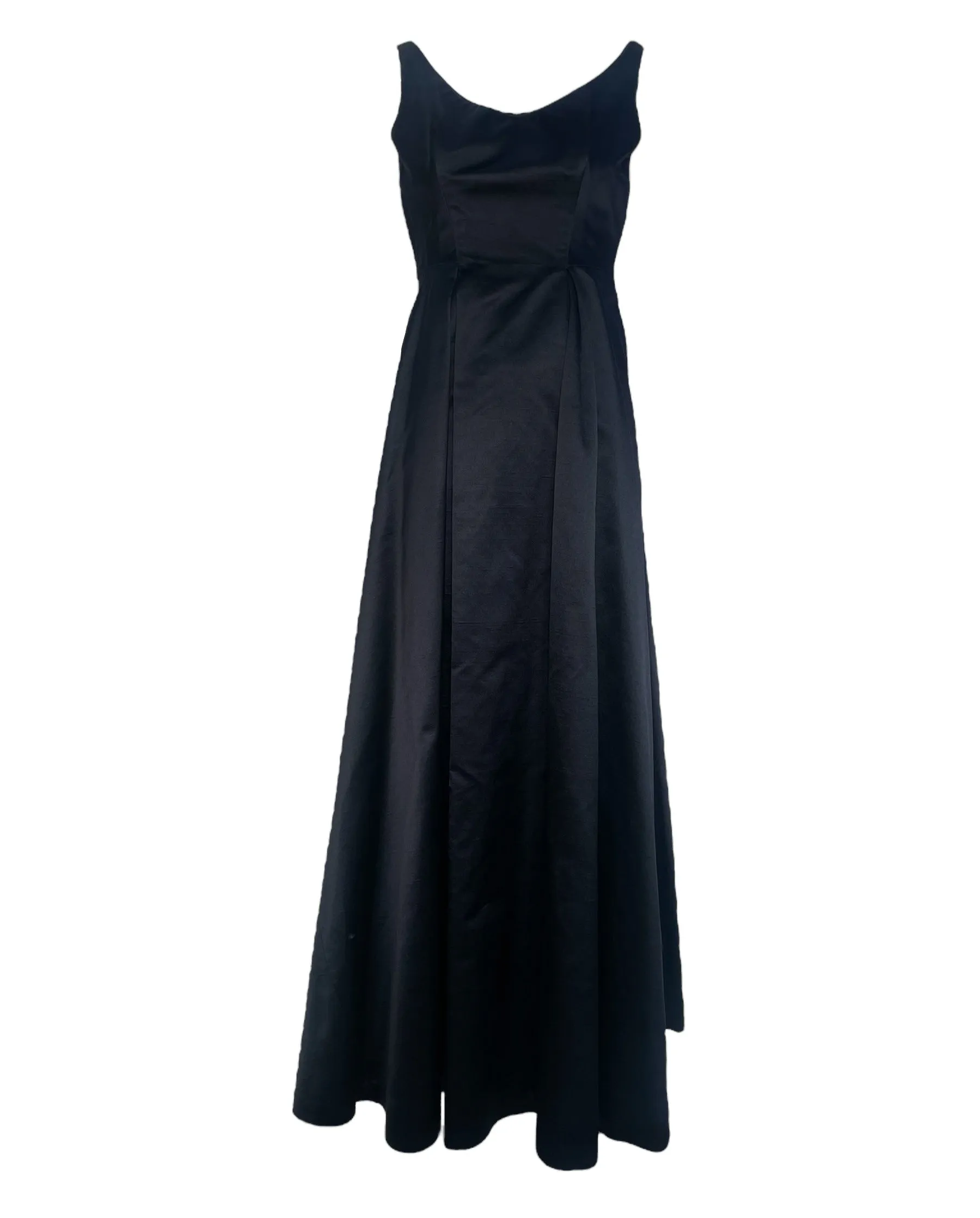 1960's Classic Black Satin Couture Gown