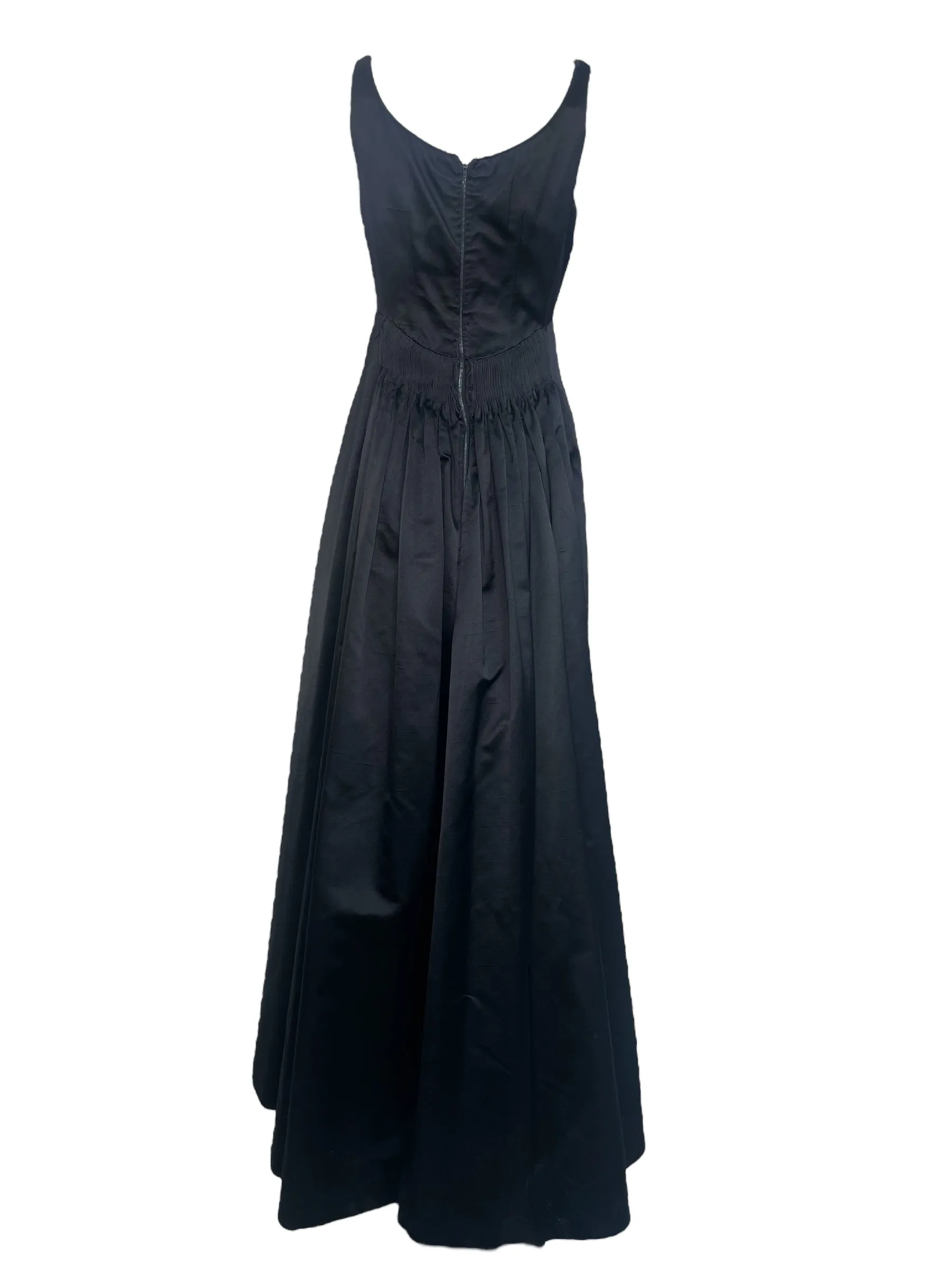 1960's Classic Black Satin Couture Gown