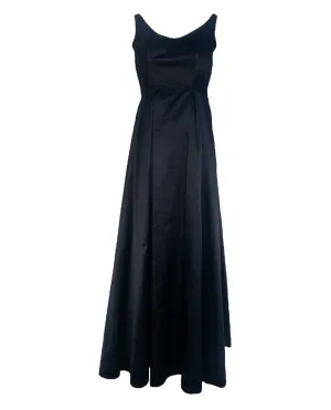 1960's Classic Black Satin Couture Gown