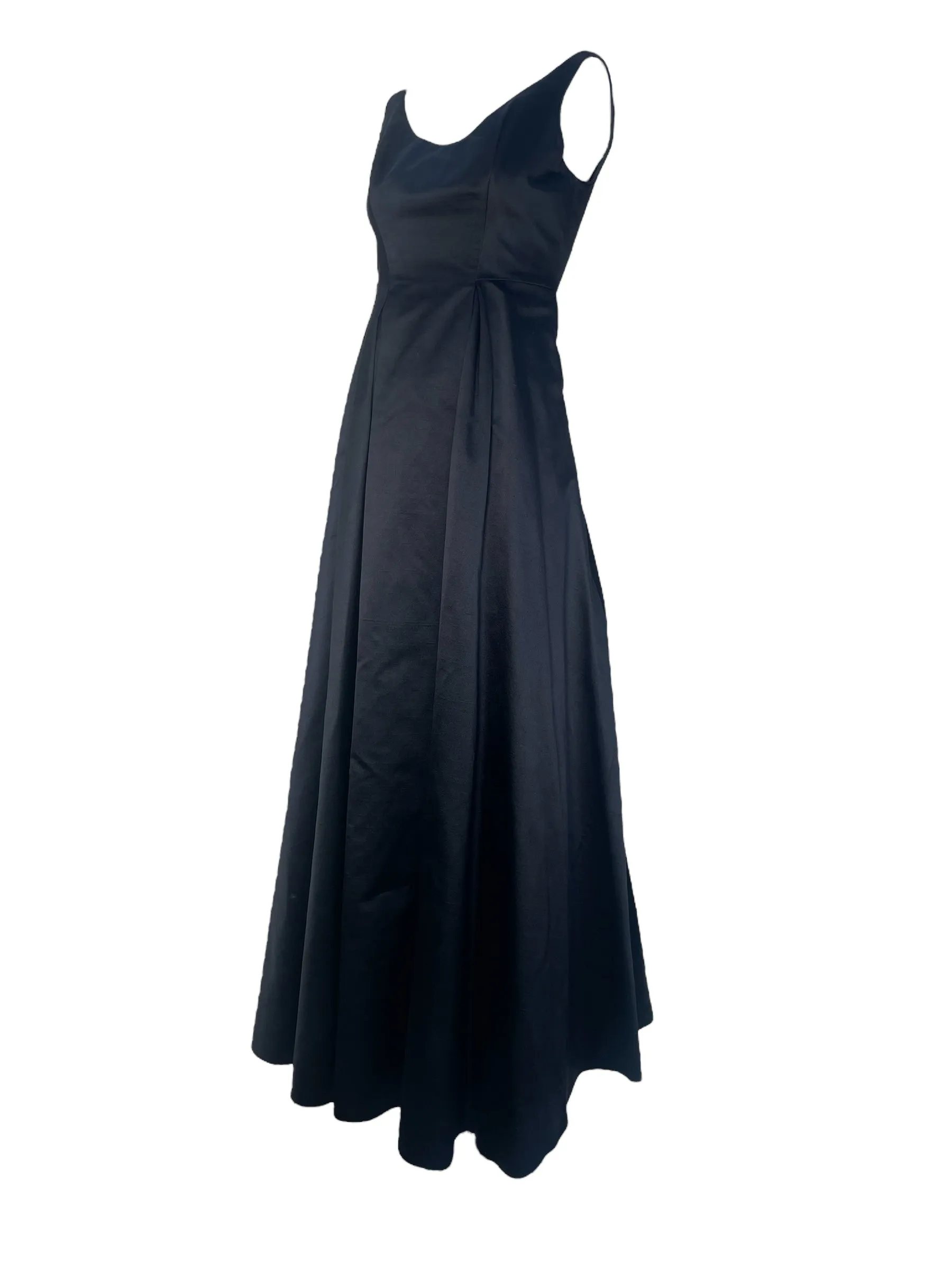 1960's Classic Black Satin Couture Gown