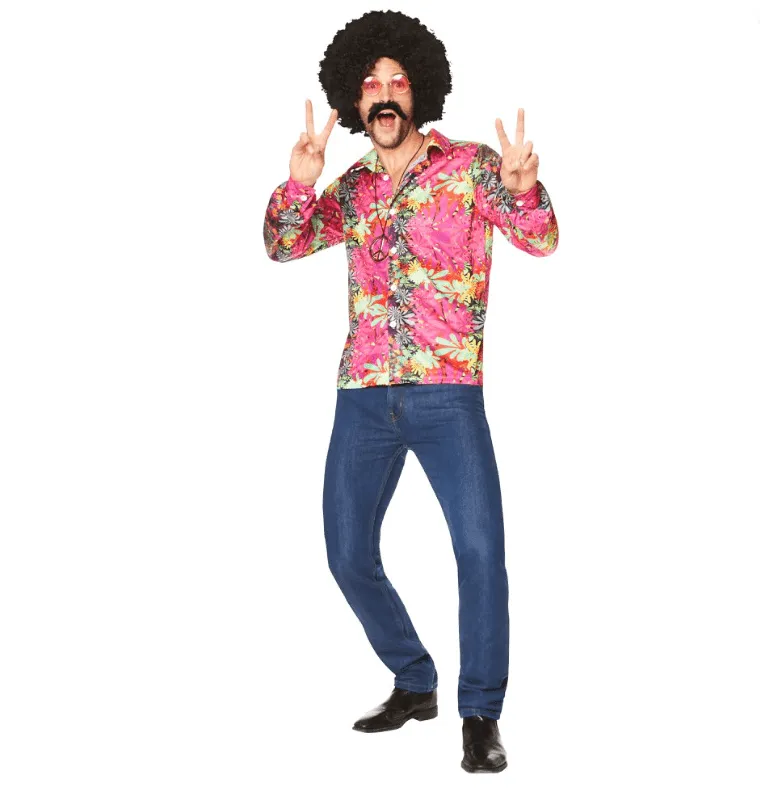 1960s Flower Power Shirt Men