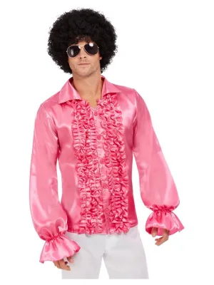 60's 70's Pink Ruffled Shirt