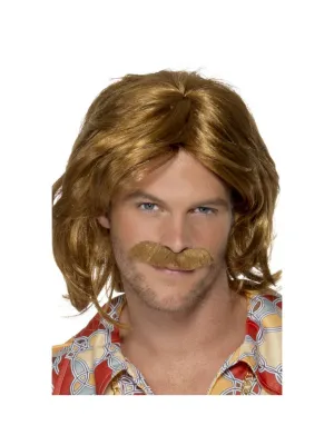 70s Men's Super Trouper Wig and Moustache Kit