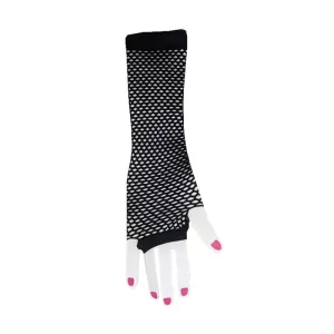 80s Black Fishnet Gloves