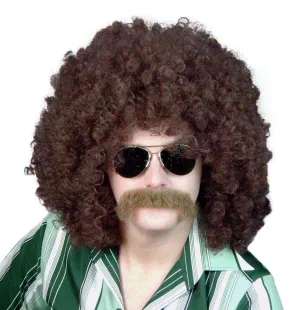 Afro Brown 70's Costume Wig With Loose Curls