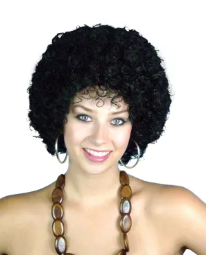 Afro Funky Adult Wig Black 70's Disco Fancy Dress Costume Accessory