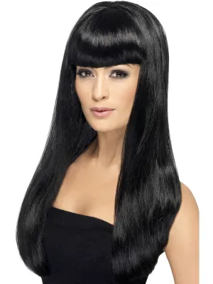 Babelicious Wig Women's Long Straight Black Wig with Fringe