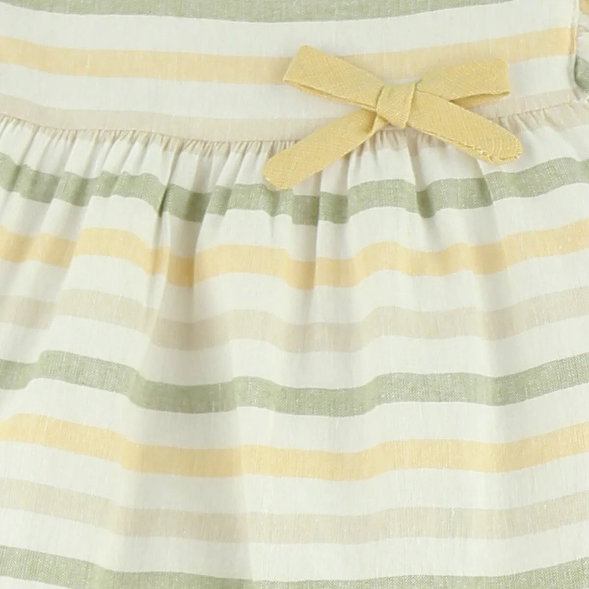Baby Ferr Baby Girls Lemon and Sage Stripe Dress