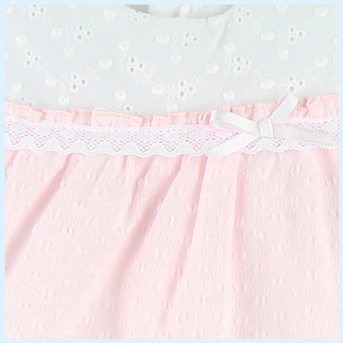 Baby Ferr Baby Girls Pink and White Dress