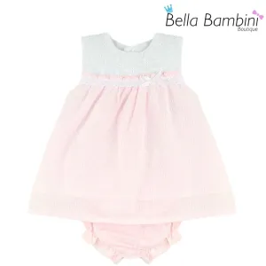 Baby Ferr Baby Girls Pink and White Dress