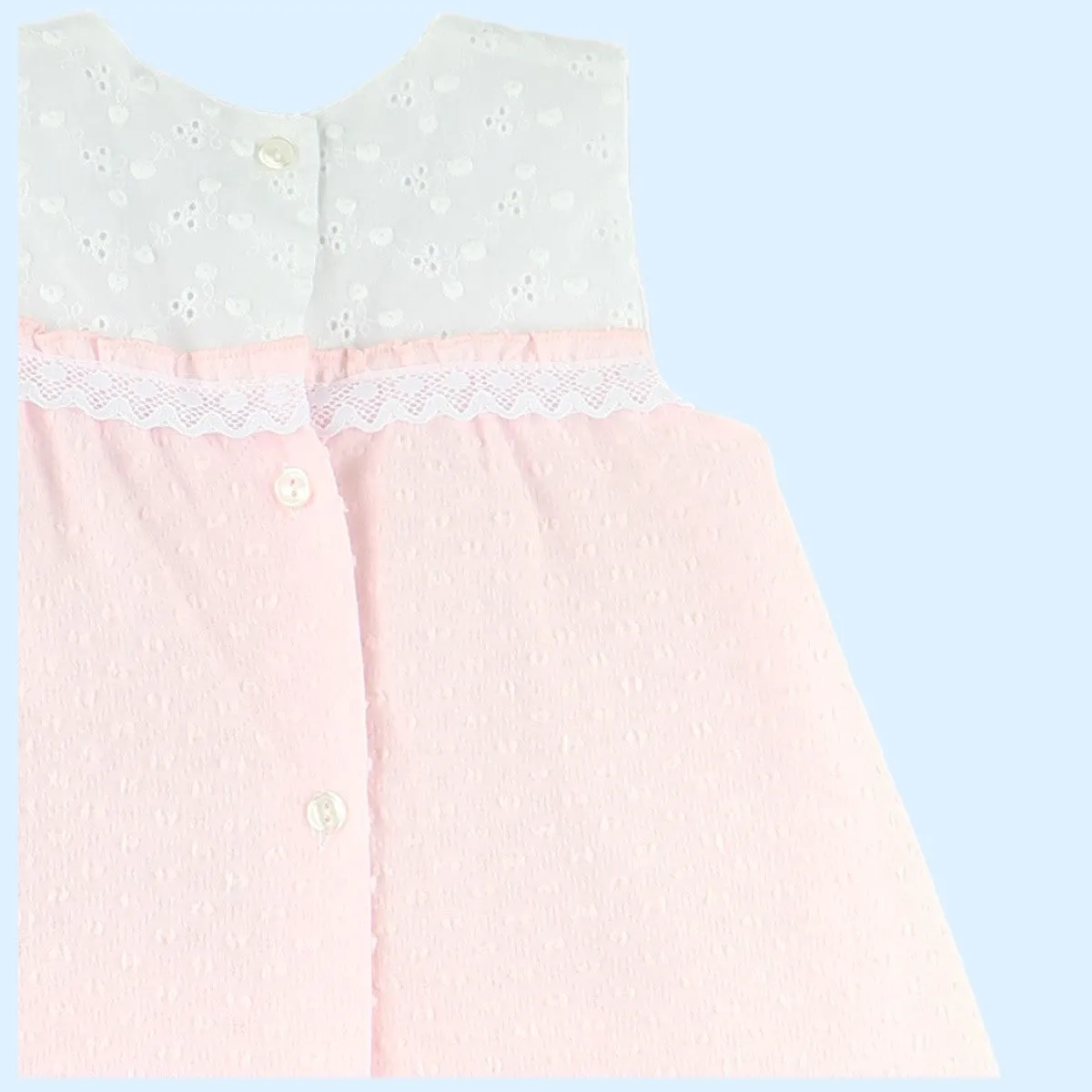 Baby Ferr Baby Girls Pink and White Dress