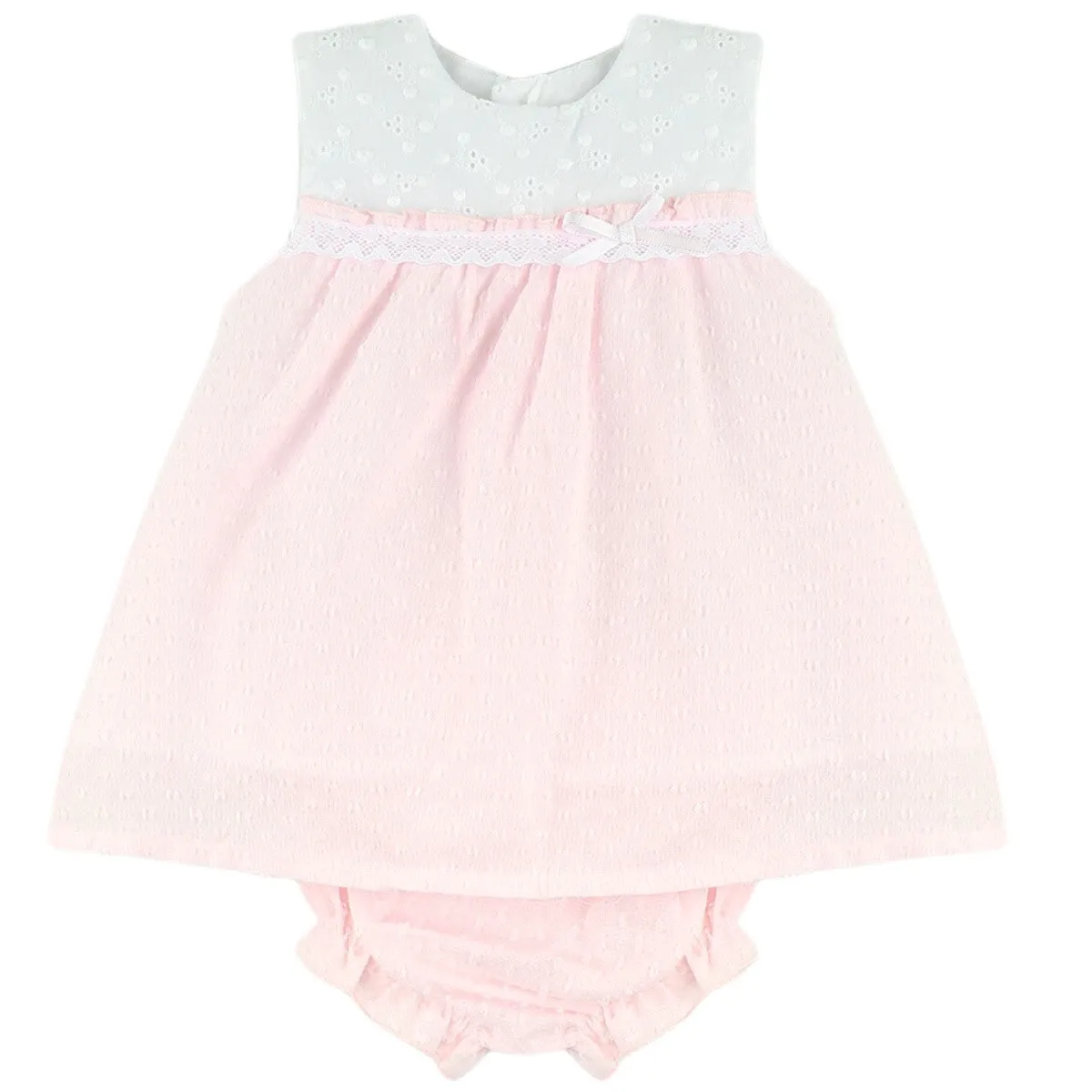 Baby Ferr Baby Girls Pink and White Dress