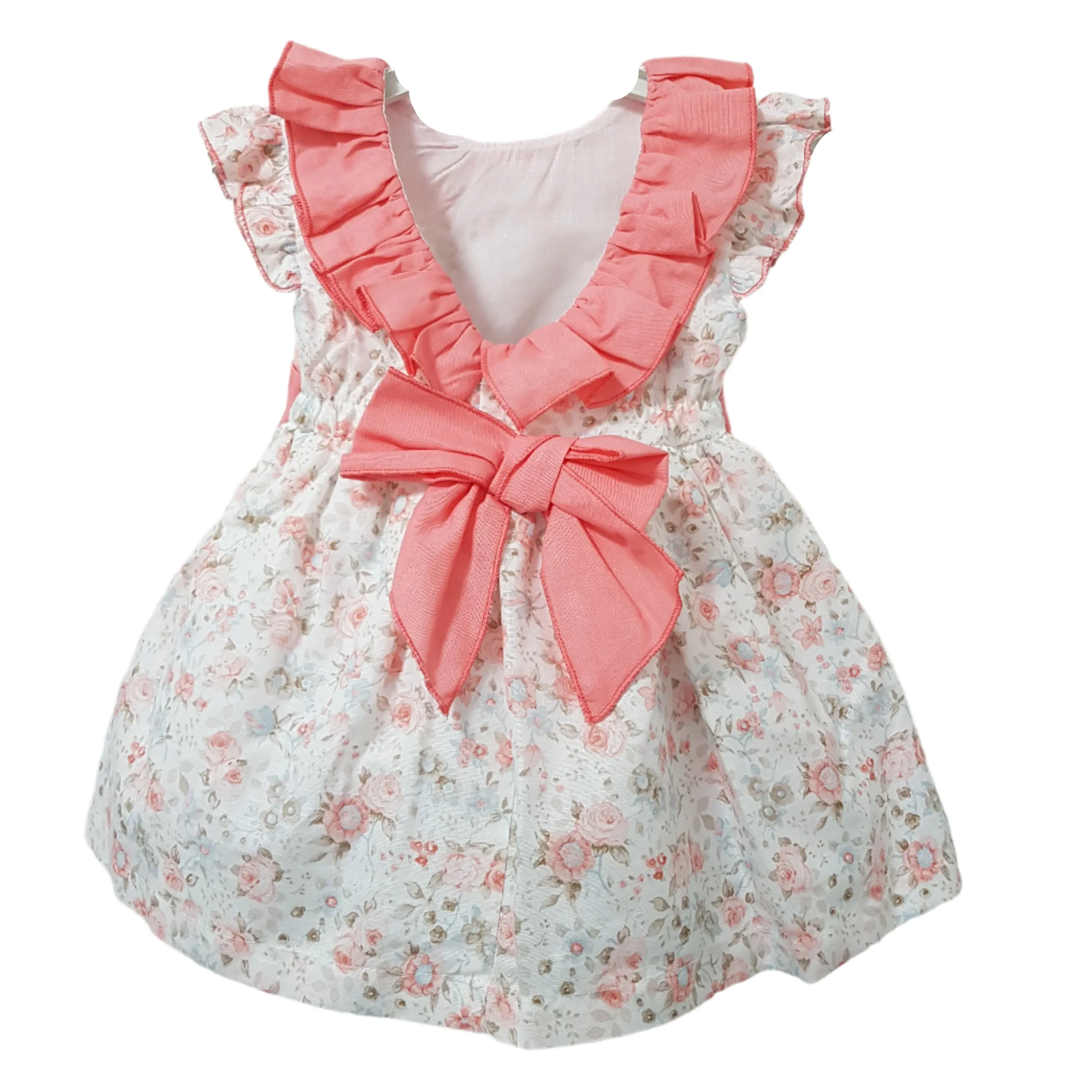 Baby Ferr Older Girls Peach Floral Dress
