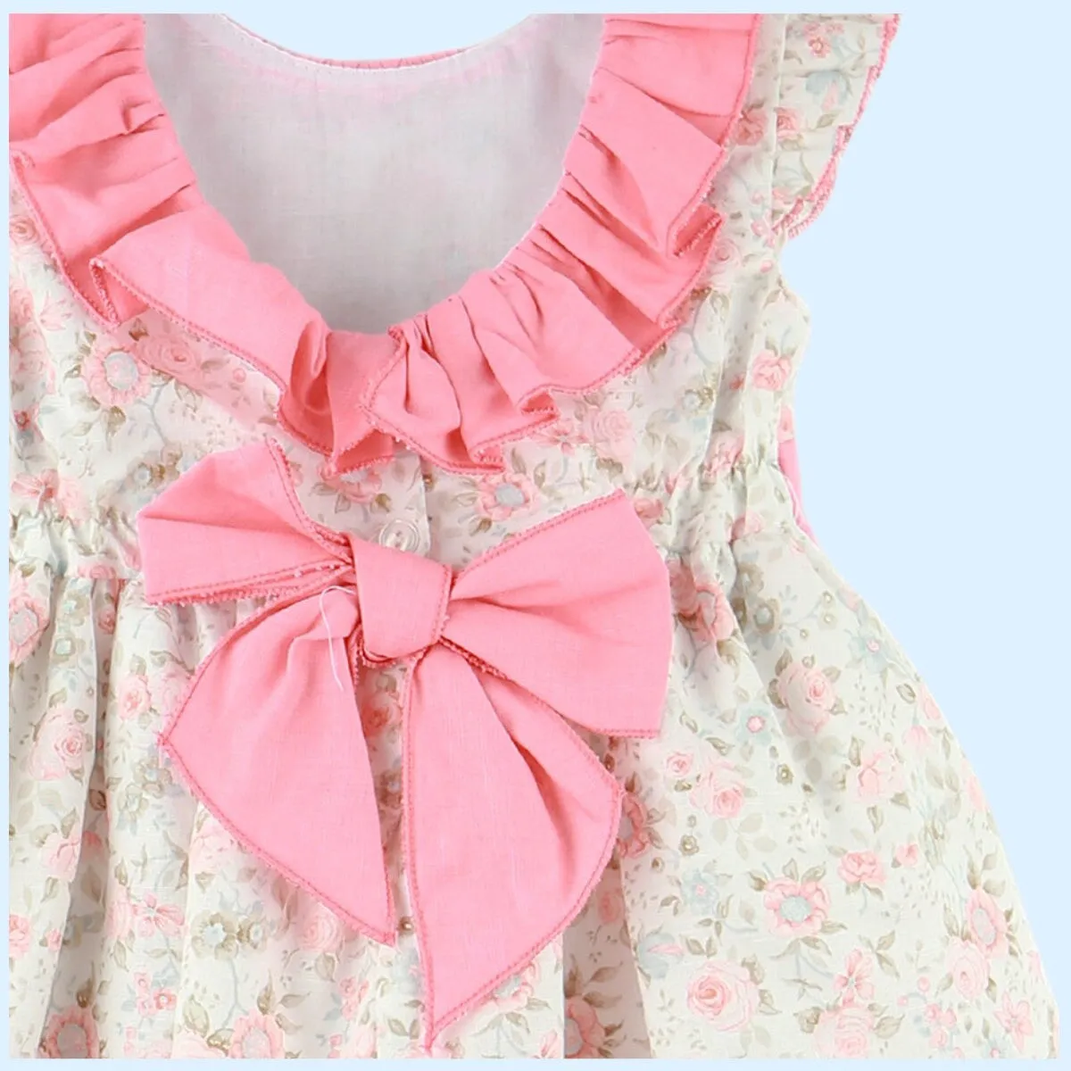 Baby Ferr Older Girls Peach Floral Dress