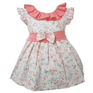 Baby Ferr Older Girls Peach Floral Dress