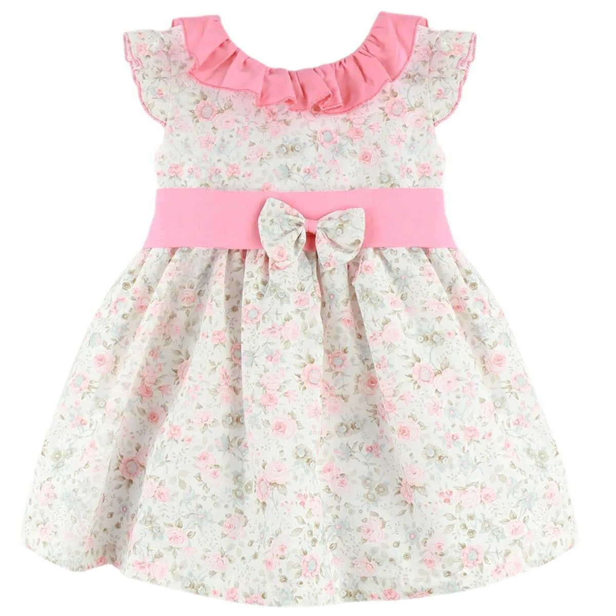 Baby Ferr Older Girls Peach Floral Dress