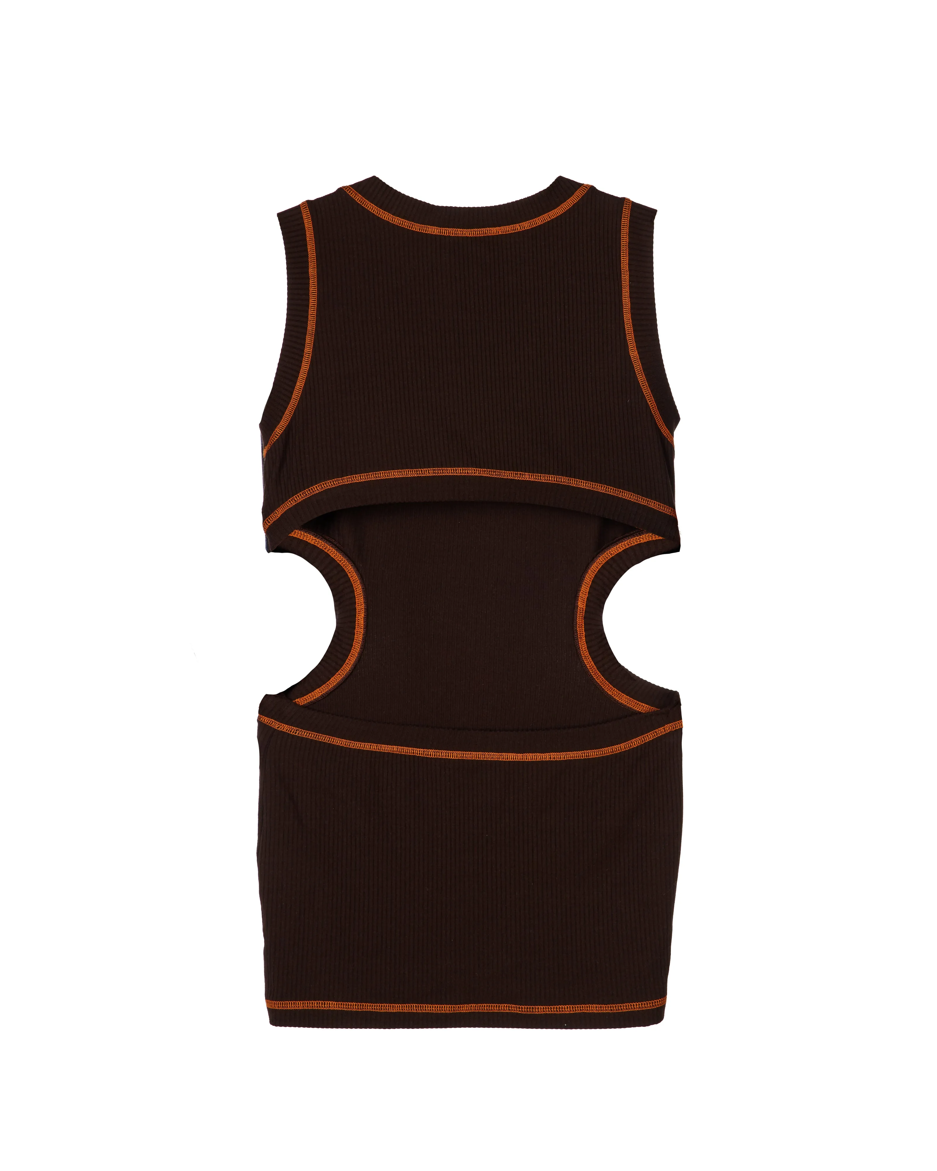 BACKLESS TANK DRESS - BROWN/ORANGE