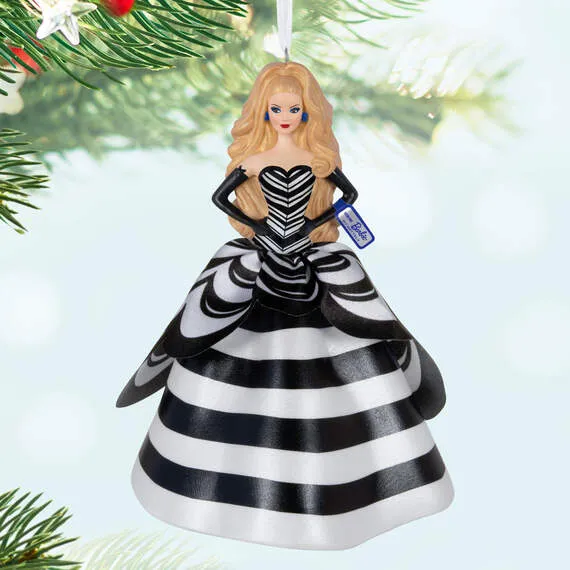 Barbie 65th Anniversary Blue Sapphire Barbie Porcelain and Fabric Hallmark Keepsake Ornament