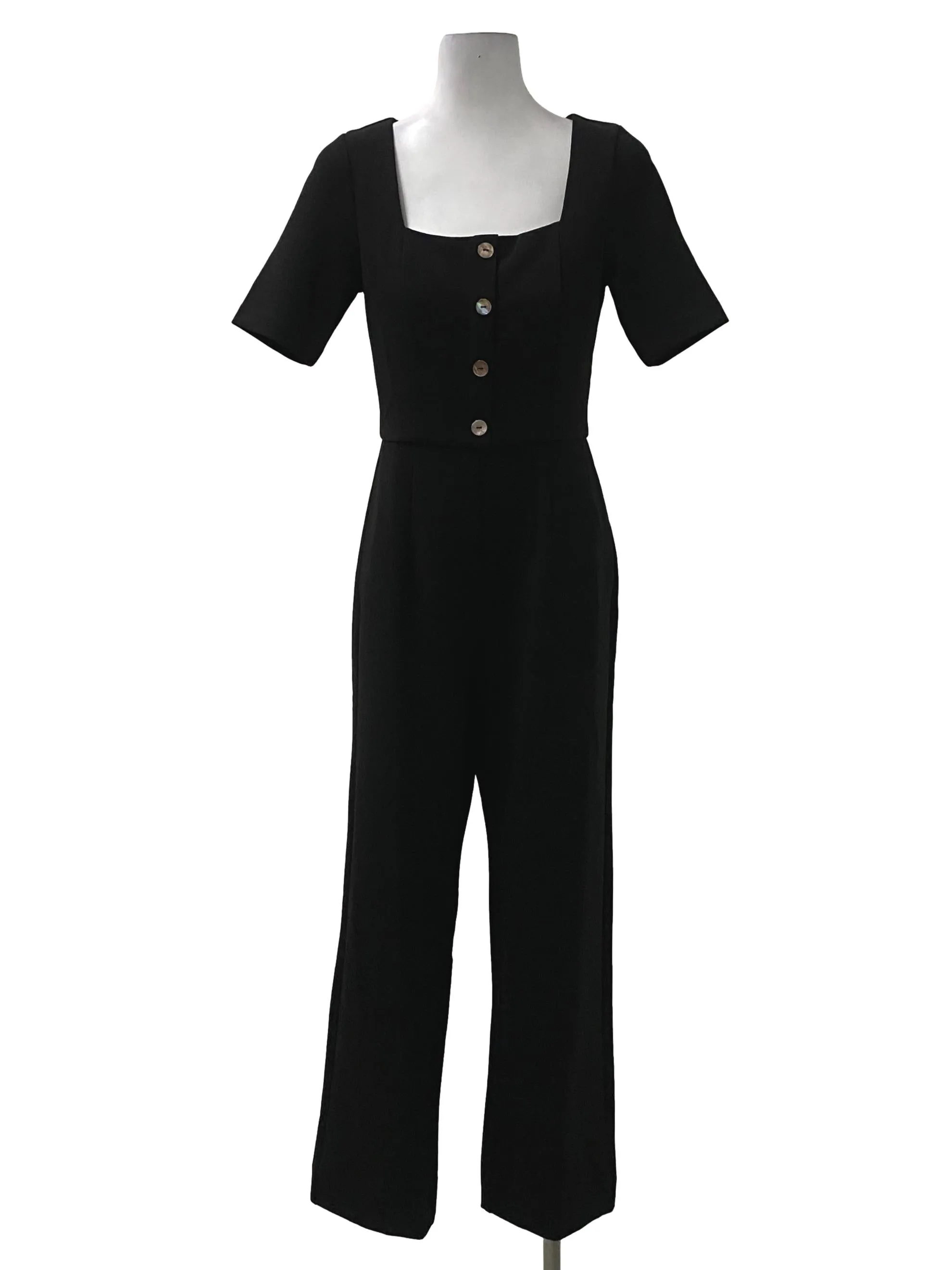 Black Square Neck Jumpsuit
