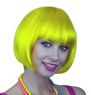 Bob Yellow Women's Wig Hens Night Fancy Dress Accessory