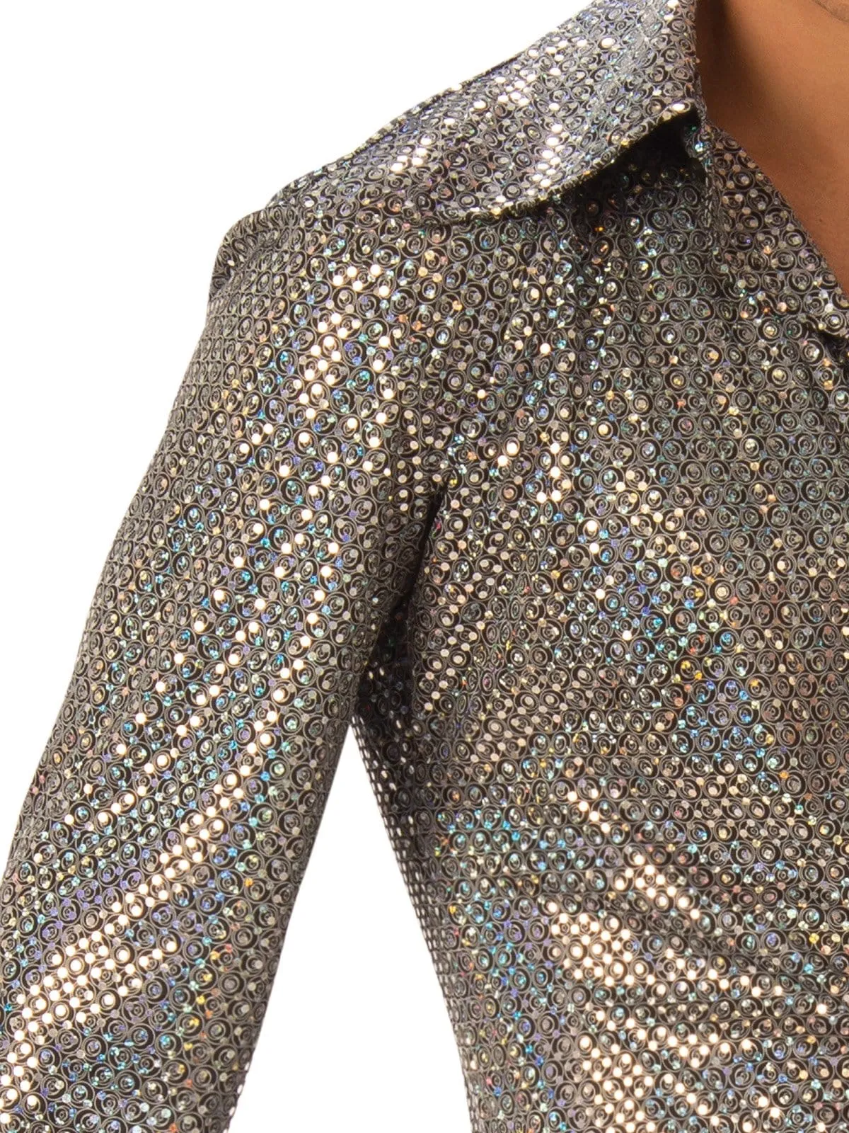 Boogie Man Silver Sequin Disco Shirt