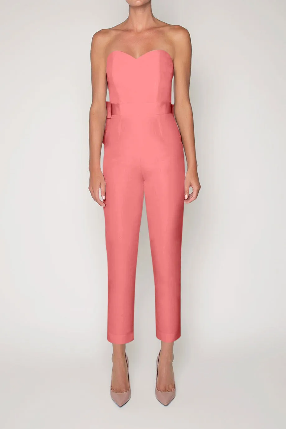 Bow Back Silk Faille Jumpsuit
