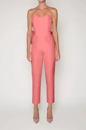 Bow Back Silk Faille Jumpsuit