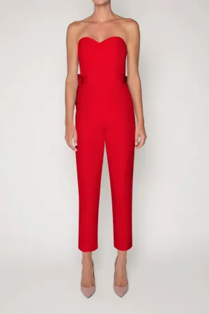 Bow Back Silk Faille Jumpsuit