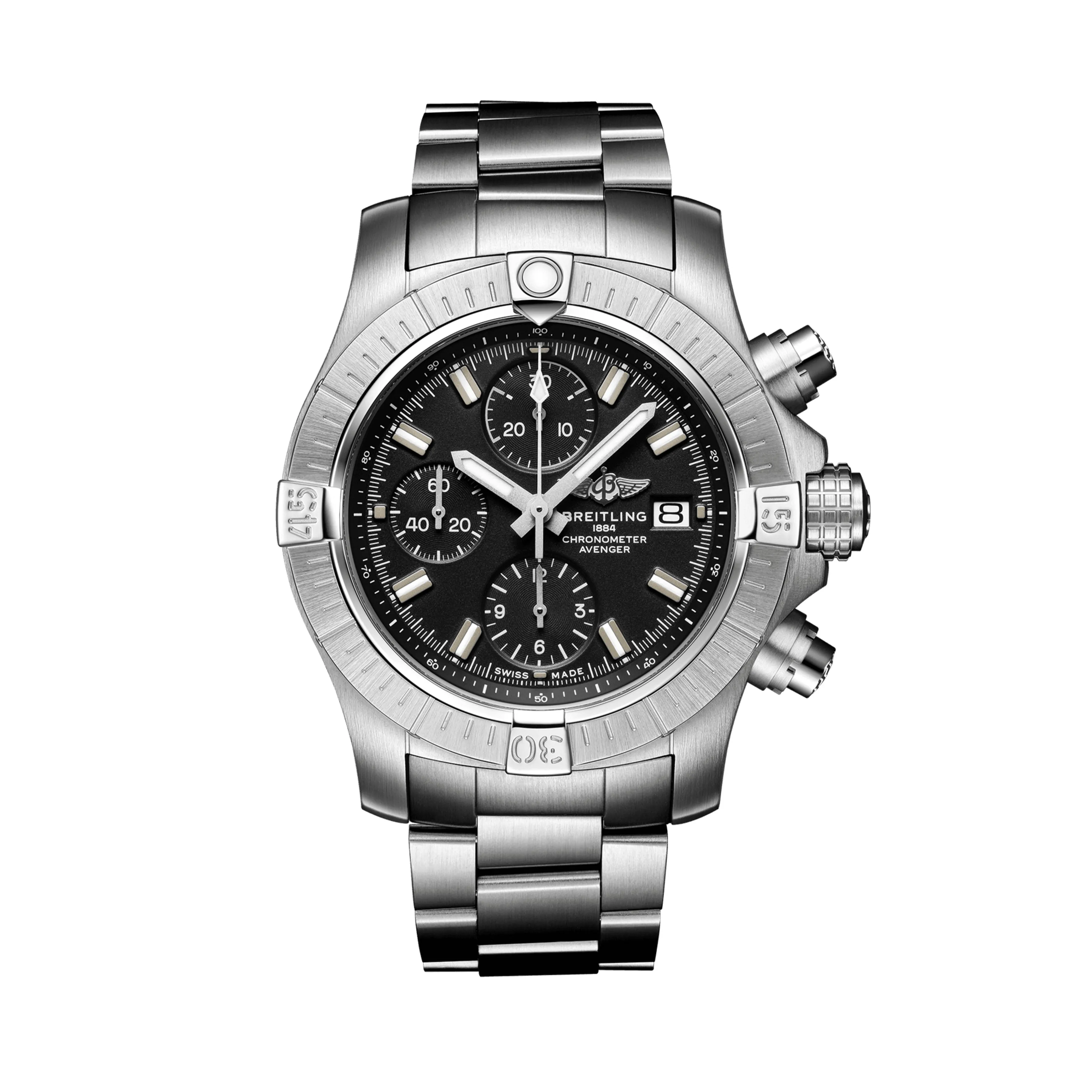 Breitling Avenger Chronograph Watch, 43mm Black Dial, A13385101B1A1