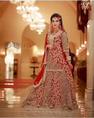 Bridal lahnga hot red color M#B 83