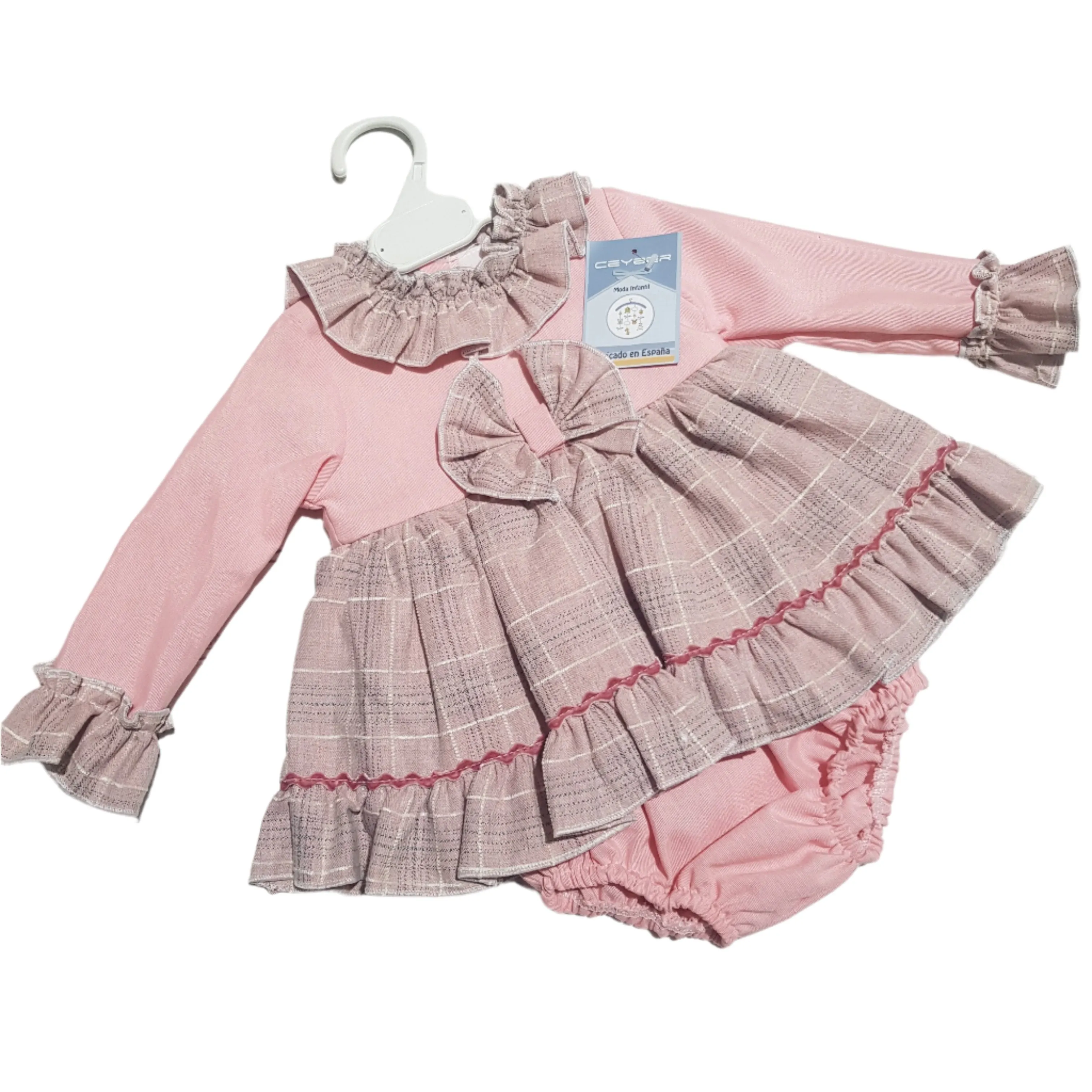 Ceyber Baby Girls Pink Check Dress