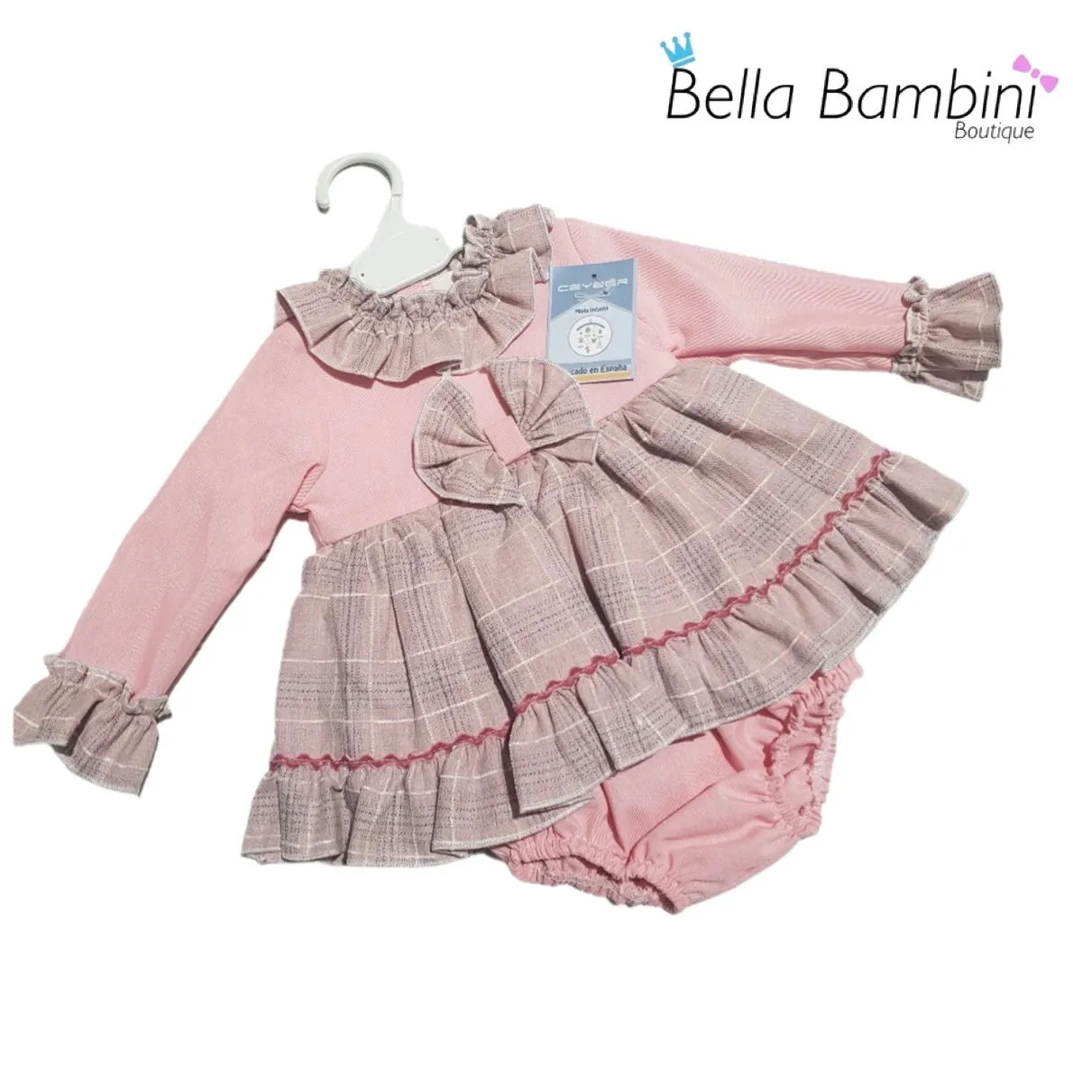 Ceyber Baby Girls Pink Check Dress