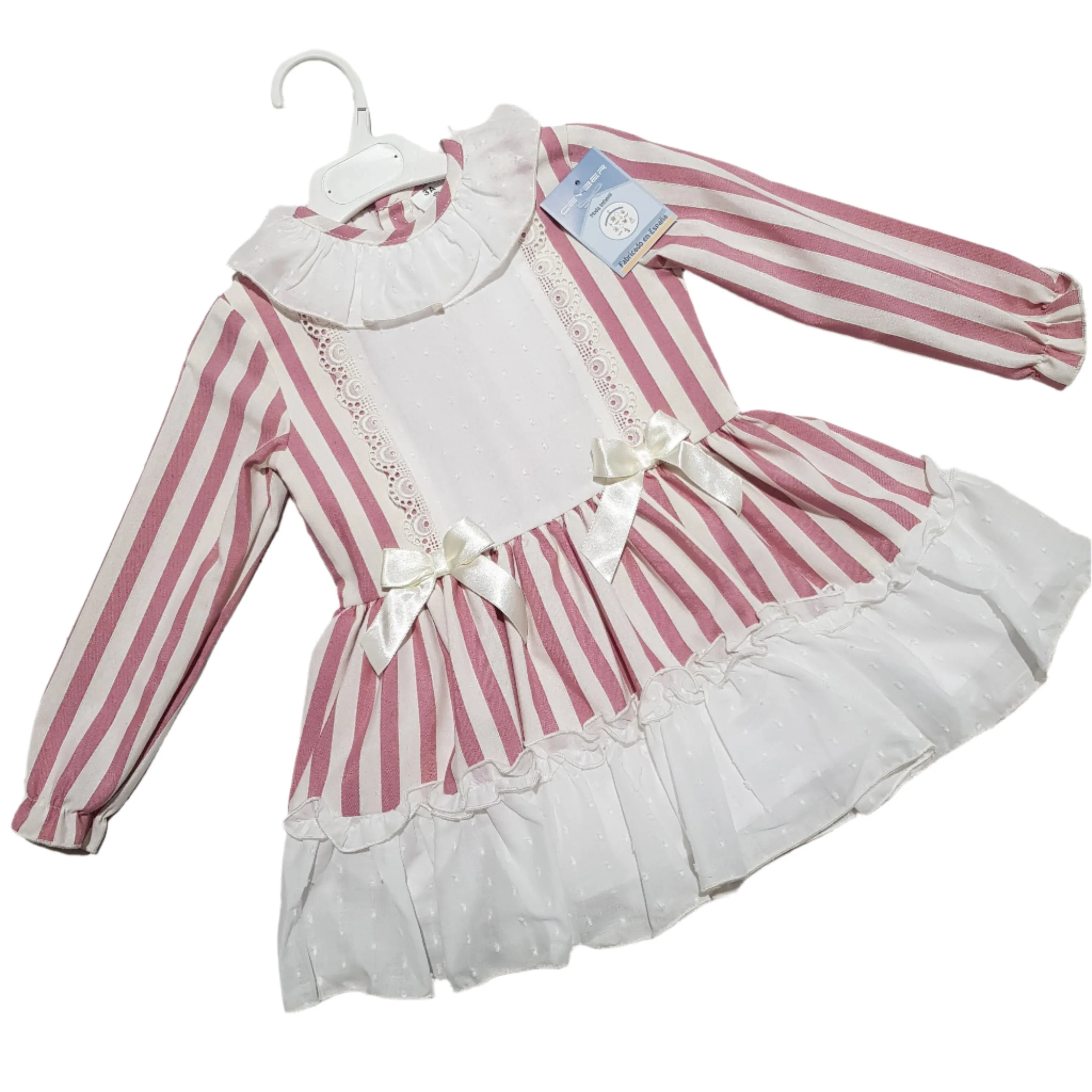Ceyber Older Girls Candy Pink Stripe Dress