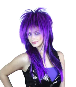 Cindy Lauper 80s Spiky Layered Wig Purple Costume Wig
