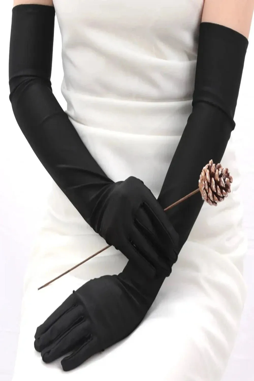 Classic Women Opera/Elbow Stretch Satin Long Gloves