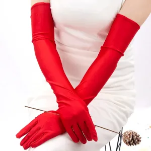Classic Women Opera/Elbow Stretch Satin Long Gloves