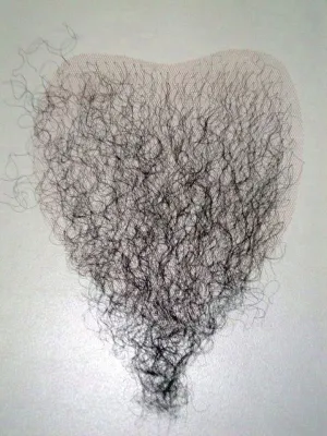 Curly Chest Wig Black Human Hair 70s Costume Accessory