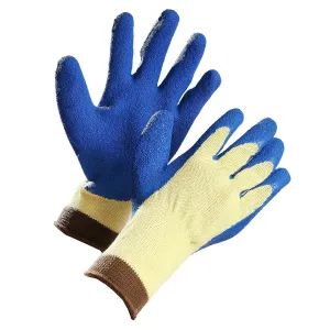 Cut Resistant Glove, Aramid Fibre Palm Coated with Blue Crinkle Latex