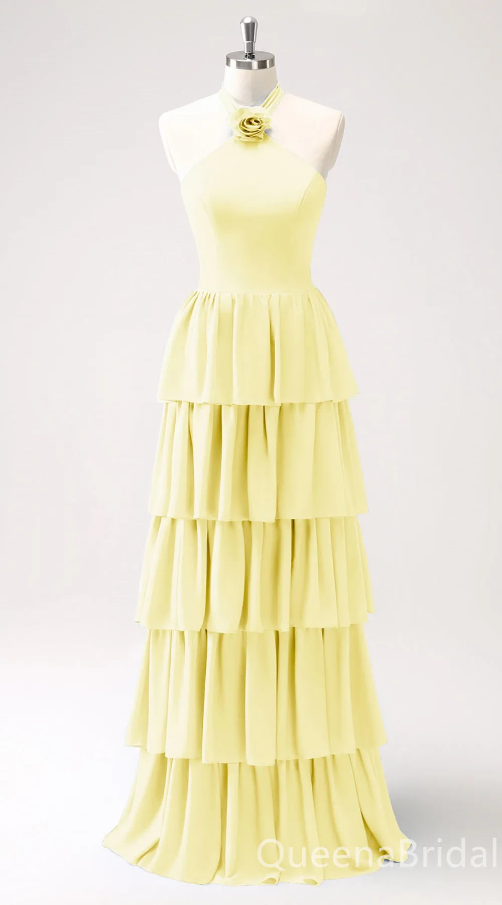 Daffodil Layer A-line Halter Evening Gown Maxi Long Evening Party Prom Dresses ,WGP1211