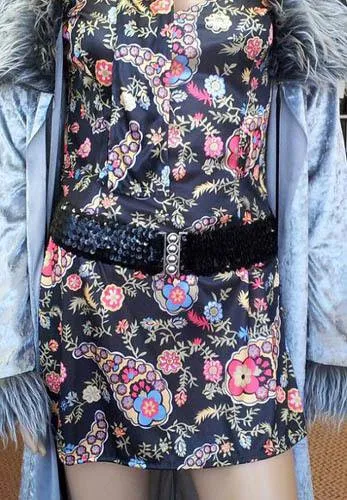 Disco 70s, 80s Belt Black Elastic Sequined