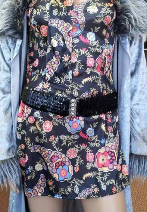Disco 70s, 80s Belt Black Elastic Sequined