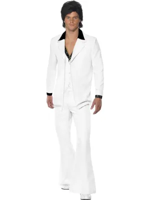 Disco Fever 1970's White Suit Men's Costume