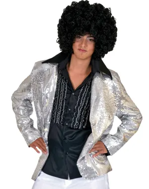 Disco Jacket Silver Adult Larg  Costume