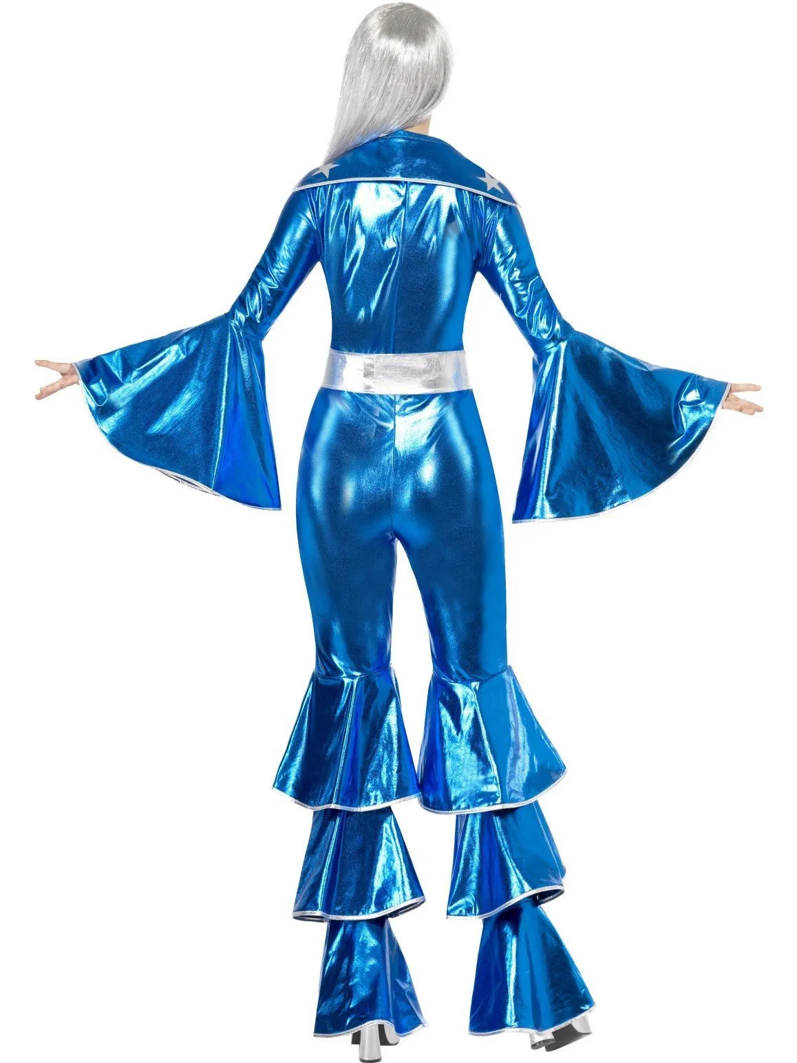 Disco Ladies 1970's Flares Blue Rock-star Fancy Dress Costume