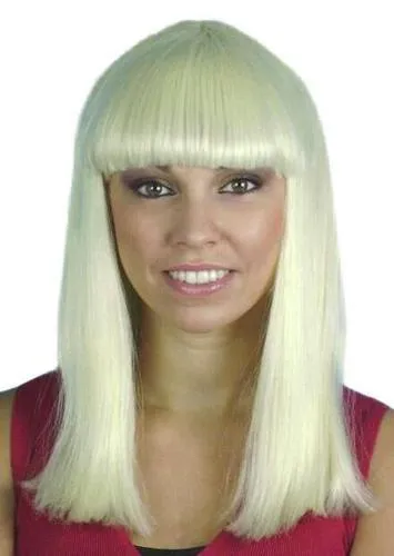 Disco Shoulder Length Blonde 70's Female Costume Wig With Fringe