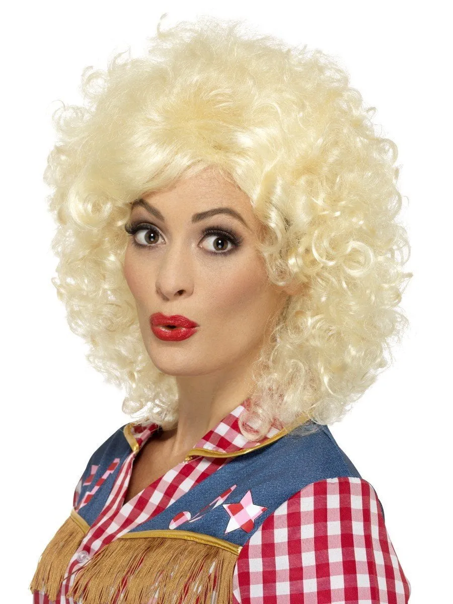 Doll Blonde Country and Western Rodeo Curly Wig