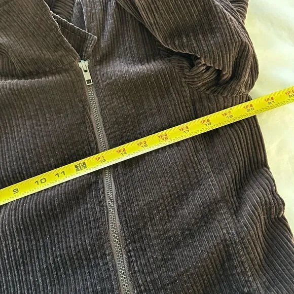 Eileen Fisher Corduroy Jacket Asymmetrical Zipper Brown Womens S