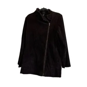 Eileen Fisher Corduroy Jacket Asymmetrical Zipper Brown Womens S