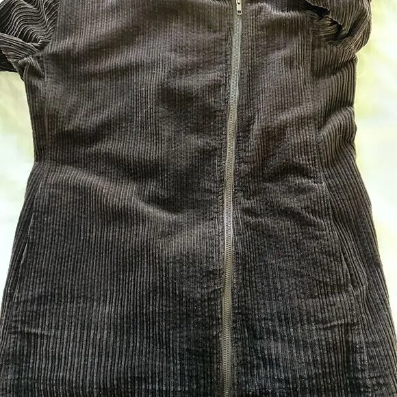 Eileen Fisher Corduroy Jacket Asymmetrical Zipper Brown Womens S