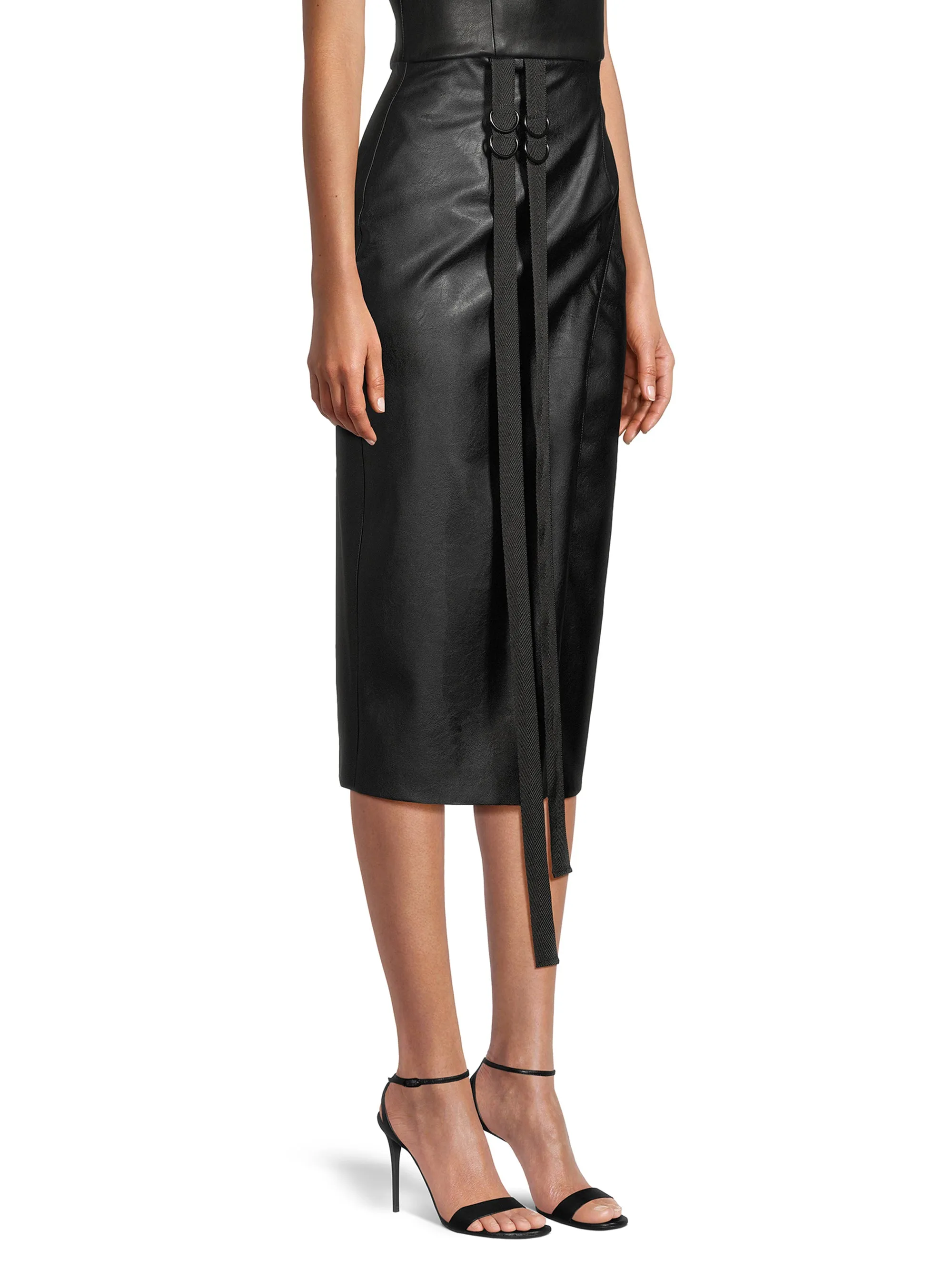 ELIRA - Leather | High Waist Midi Skirt